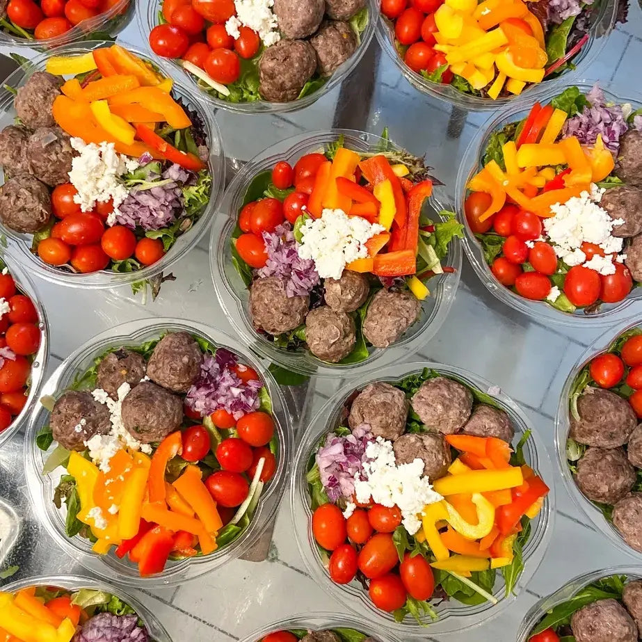 Herby Greek Meatball Salad